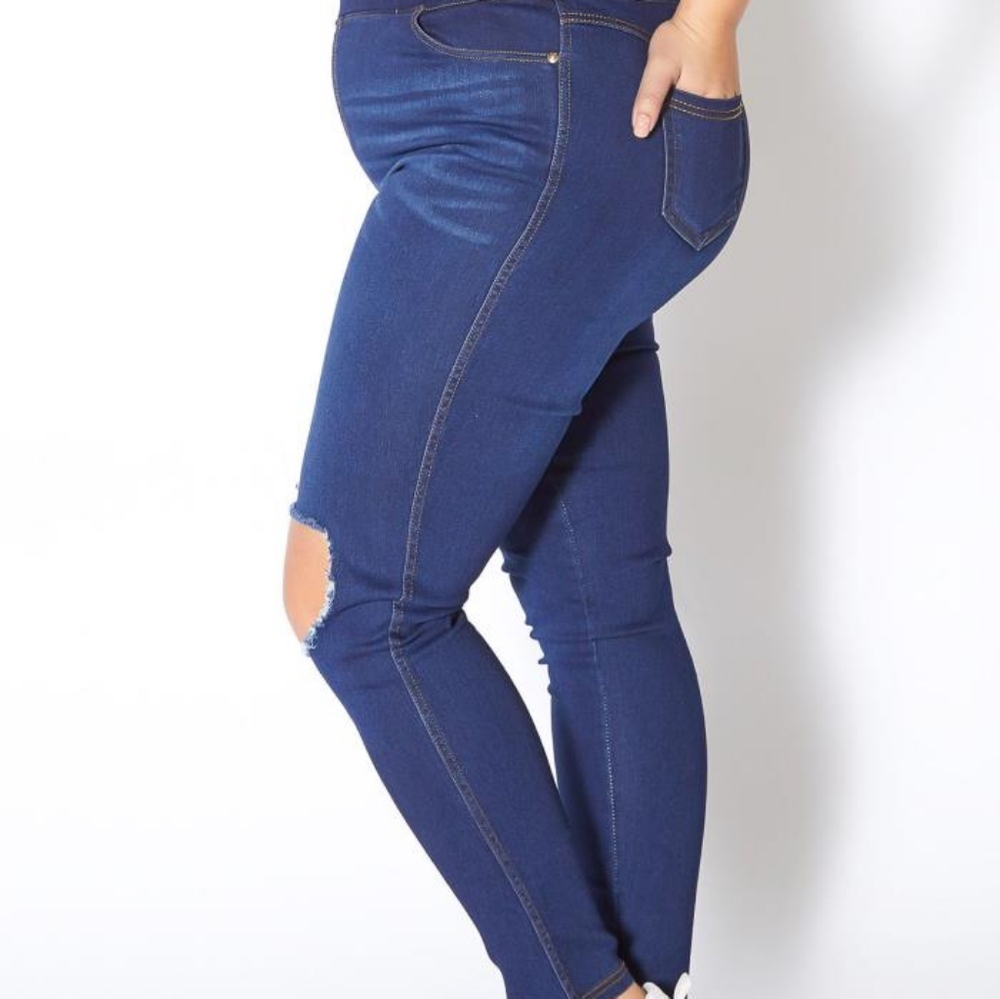 Knee Ripped Skinny Jeggings - Picture 2 of 4